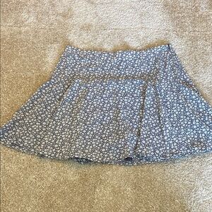 Floral Blue Pleated Skort